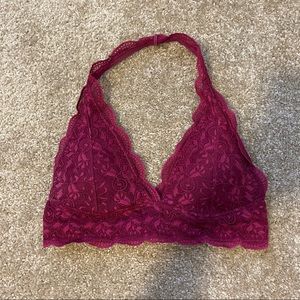 Aeropostale Berry Red Padded Halter Bralette Size M